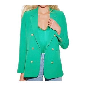 Generation Love Leighton Crepe Blazer in Kelly Green Size XS